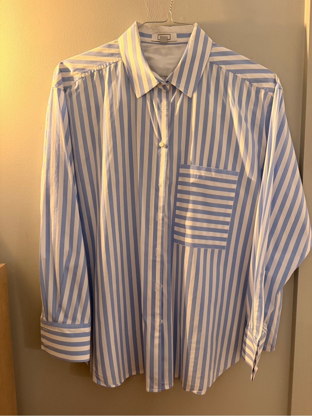 AYR Blue and White Striped Button-Down Shirt